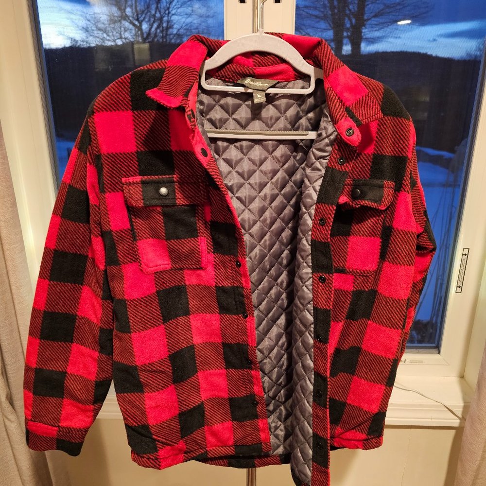 Boy's or Girl's Eddie Bauer Shirt Jacket / Shacket / Buffalo Plaid Size L 14